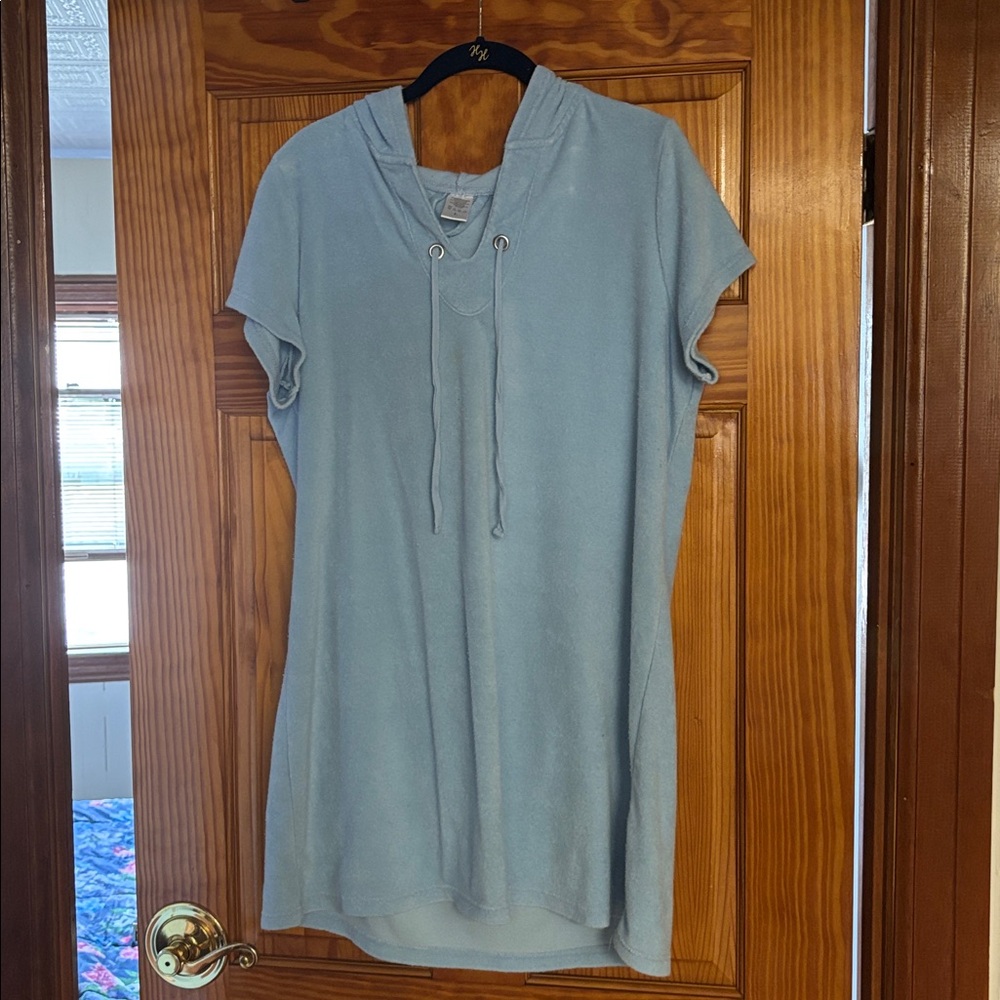 Baby blue robe/ beach/ pool swimsuit cover Size large